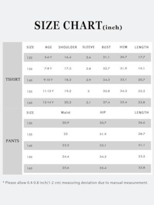 Haloumoning Girls' Clothing Sets Kids Fashion Short Sleeve Crew Neck Tops Wide Leg Pants Sweatsuit with Pocket 5-14Y - Image 6