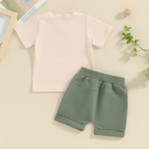 Toddler Boy Summer Outfit Infant Baby Boy Clothes Letters Short Sleeve T-shirt Top Elastic Waist Shorts Set 2Pcs - Image 7