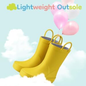 HISEA Rubber Rain Boots for Toddlers and Kids Boys Girls Lightwight Waterproof with Easy-on Handle - Image 3