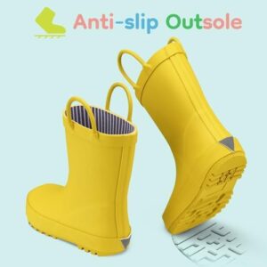 HISEA Rubber Rain Boots for Toddlers and Kids Boys Girls Lightwight Waterproof with Easy-on Handle - Image 5