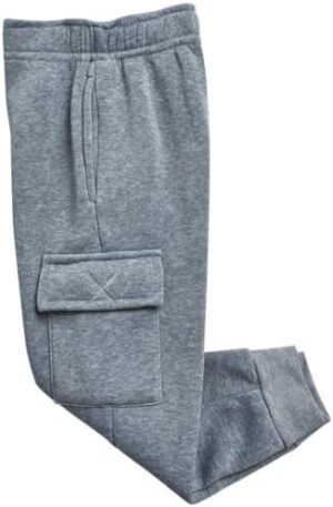 Toddler Boys' Sherpa Fleece Jogger Set - 2 Piece Basic Cozy Sherpa Lined Hoodie and Cargo Sweatpants (Sizes: 2T-7) - Image 6