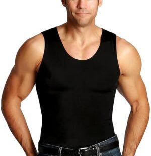 Insta Slim -Made in USA- Compression Tank-Top Shapewear for Men. Tummy Control Slimming Body-Shaper for Belly & Back Support