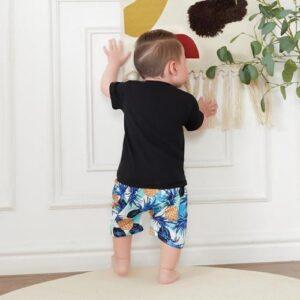 Baby Boy Summer Clothes Tropical Short Sleeve T-Shirt Tee Tops + Causal Shorts Cute Toddler Vacation Outfit - Image 3