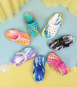 Cubufly Toddler Kids Clogs Garden Shoes for Boys Girls Marbled Tie Dye Water Shoes Slip on Sandals - Image 6