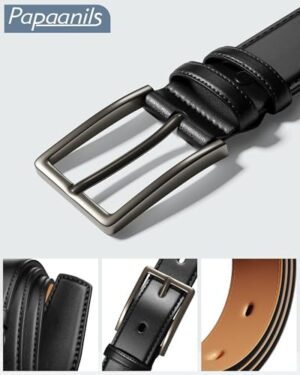 Mens Dress Belt,Mens Leather Belts for Jeans,Mens Casual Belt 1.38" Width - Image 5