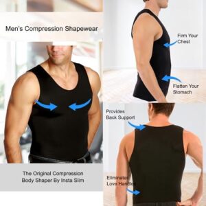 Insta Slim -Made in USA- Compression Tank-Top Shapewear for Men. Tummy Control Slimming Body-Shaper for Belly & Back Support - Image 2