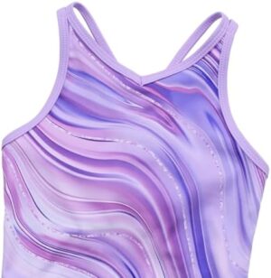 Gymnastics Leotards for Girls With Polyamide Shorts Sparkly Ballet Dance Activewear - Image 3