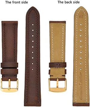 BISONSTRAP Vintage Watch Straps with Gold/Rose Gold Buckle, Leather Replacement Band 18mm 20mm 22mm - Image 3