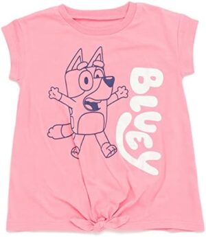 Bluey Girls T-Shirt and French Terry Dolphin Shorts Outfit Set Toddler to Big Kid Sizes (2T - 10-12) - Image 2