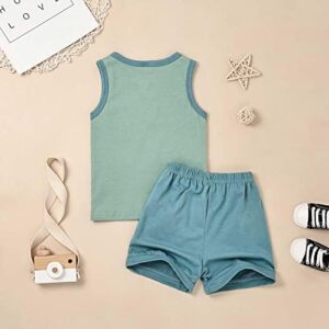 Boy Clothes Toddler Baby Boys Summer Outfits Sleeveless Patchwork T-Shirt Shorts Set 6 Months-4T - Image 3