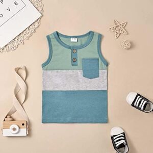 Boy Clothes Toddler Baby Boys Summer Outfits Sleeveless Patchwork T-Shirt Shorts Set 6 Months-4T - Image 4