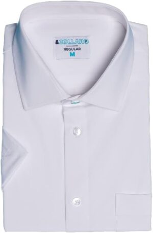 &COLLAR Slim Fit/Athletic Fit Short Sleeve Performance Men's Dress Shirt - Image 2