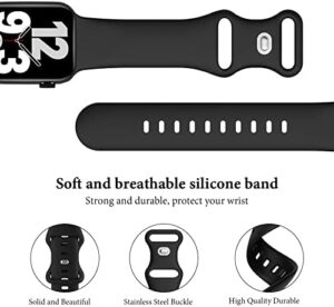 6 Pack Silicone Bands Compatible with Apple Watch Band 38mm 40mm 41mm 42mm 44mm 45mm 46mm 49mm Women Men, Soft Sport Strap Replacement Wristband for iWatch Series 10 9 8 SE 7 6 5 4 3 2 1 Ultra - Image 2