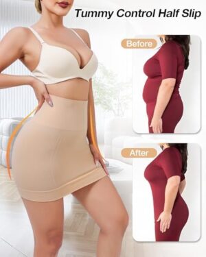 Slip Dress for Women Seamless Non Slip Strip Shapewear Dress Under Dress Tummy Control Slip Dress Slimming Half Slip - Image 4