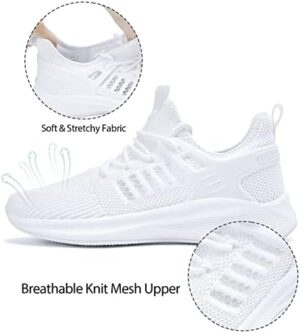 Womens Athletic Walking Shoes - Running Tennis Shoes Jogging Workout Lightweight Breathable Slip on Sneakers for Indoor Outdoor Gym Travel Work - Image 5