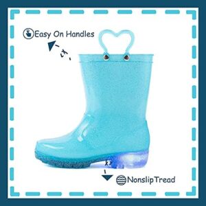 Outee Toddler Kids Adorable Lightwight Waterproof Rain Boots Light Up by Steps - Image 4