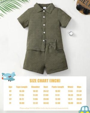 Toddler Boy Clothes Little Kids Summer Outfits Short Sleeve Button Down Shirt Top Shorts Set 2PCS Boy's Clothing - Image 6