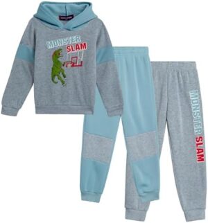 Retro Apparel Boys' Sweatsuit Set - 3 Piece Playwear Fleece Hoodie Sweatshirt and Jogger Sweatpants (12M-7)