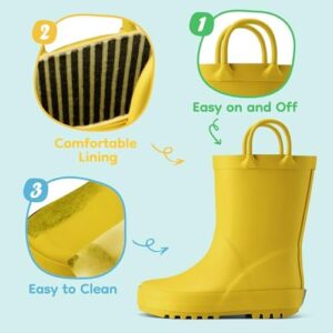 HISEA Rubber Rain Boots for Toddlers and Kids Boys Girls Lightwight Waterproof with Easy-on Handle - Image 7