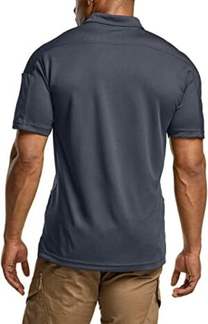 CQR Men's Polo Shirts, Tactical Short Sleeve Golf Performance Shirts, Lightweight Dry Fit UPF 50+ Pique - Image 2