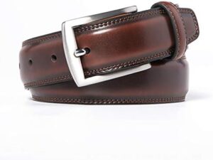 Fabio Valenti Genuine Leather Dress Belts For Men - Mens Belt For Suits, Jeans, Uniform With Single Prong Buckle - Image 2