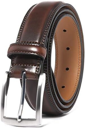 Fabio Valenti Genuine Leather Dress Belts For Men - Mens Belt For Suits, Jeans, Uniform With Single Prong Buckle