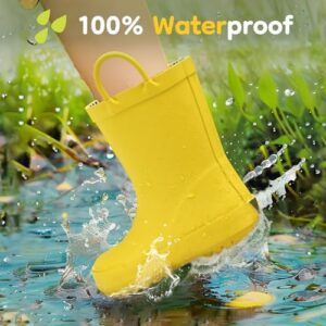 HISEA Rubber Rain Boots for Toddlers and Kids Boys Girls Lightwight Waterproof with Easy-on Handle - Image 2