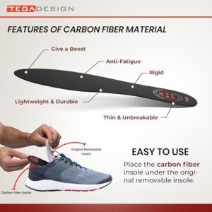 TEGA Carbon Fiber Insole (1 Pair) - for Turf Toe, Foot Fractures, Hallux Rigidus and Limitus - Rigid Shoe Insert for Sports, Hiking, Trekking, Basketball, Running - Alternative to Post Op Shoe - Image 5