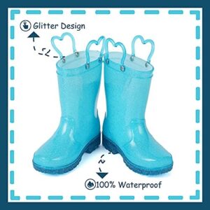 Outee Toddler Kids Adorable Lightwight Waterproof Rain Boots Light Up by Steps - Image 2