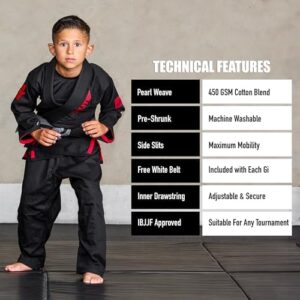 Elite Sports IBJJF Ultra Light BJJ Brazilian Jiu Jitsu Gi for Kids with Preshrunk Fabric and Free Belt - Image 5