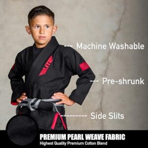 Elite Sports IBJJF Ultra Light BJJ Brazilian Jiu Jitsu Gi for Kids with Preshrunk Fabric and Free Belt - Image 2