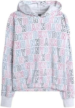 DKNY Girls' Jogger Set - 2 Piece Soft Fleece Athletic Pullover Hooded Sweatshirt and Jogger Sweatpants for Girls (Sizes:7-12) - Image 6