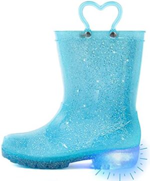 Outee Toddler Kids Adorable Lightwight Waterproof Rain Boots Light Up by Steps