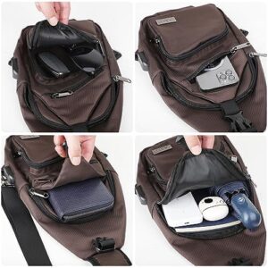 AMJ Crossbody Sling Bag Men Women, Casual Shoulder Backpack, Chest Daypack Satchel for Hiking Travel - Image 5