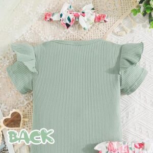 Baby Girl Clothes Newborn Infant Outfit Ruffle Romper and Short Pants Clothing Sets for Summer Spring - Image 3