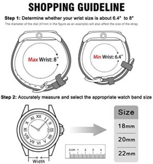 Ritche Christmas Gift Sailcloth Watch Band Quick Release Watch Strap Compatible with Samsung Galaxy Watch 6 Classic 43mm 47mm 40mm 44mmTimex / Seiko / Fossil / Citizen for Men Women, White Elephant Gifts, Stocking Stuffers for Men - Image 6