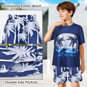 Boys 2 Piece Outfits Hawaiian Shorts Sets Summer Short Clothing Sets T-Shirt and Shorts Set Beach Outfits - Image 4