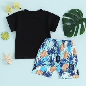 Baby Boy Summer Clothes Tropical Short Sleeve T-Shirt Tee Tops + Causal Shorts Cute Toddler Vacation Outfit - Image 7