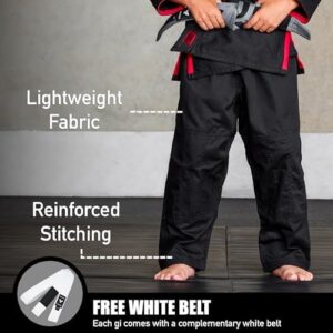 Elite Sports IBJJF Ultra Light BJJ Brazilian Jiu Jitsu Gi for Kids with Preshrunk Fabric and Free Belt - Image 3