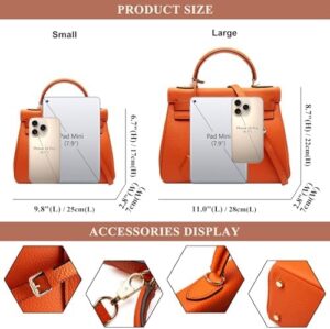 Women's Genuine Leather Handbags Purses Classics Satchel Bag Ladies Top Handle Crossbody Shoulder Bags for Travel - Image 3