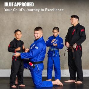 Elite Sports IBJJF Ultra Light BJJ Brazilian Jiu Jitsu Gi for Kids with Preshrunk Fabric and Free Belt - Image 6