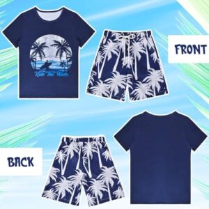 Boys 2 Piece Outfits Hawaiian Shorts Sets Summer Short Clothing Sets T-Shirt and Shorts Set Beach Outfits - Image 2