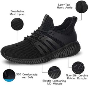 Mens Sneakers Walking Shoes - Memory Foam Athletic Tennis Running Workout Gym Ultra Lightweight Breathable Jogging Sports Shoes Slip on Casual Sneaker - Image 3